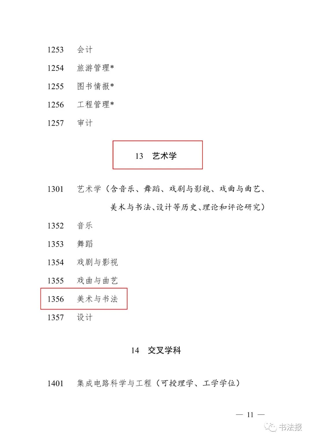 书法正式升级为一级学科！教育部发布2022年学科专业目录